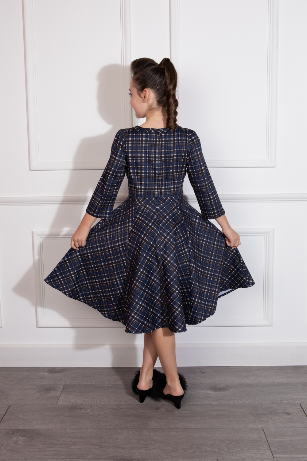 Anna Check Swing Dress in Kids